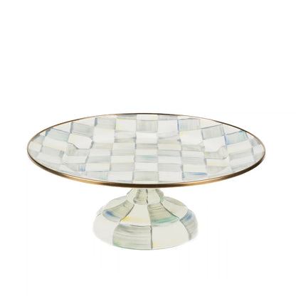 Sterling Check Large Pedestal Platter