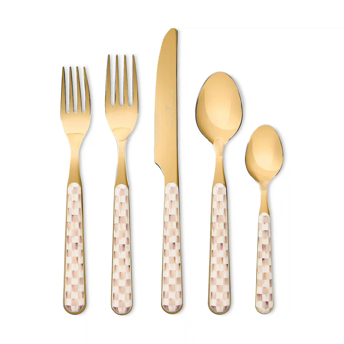 Sterling Check Bistro Flatware 5 Piece Place Setting