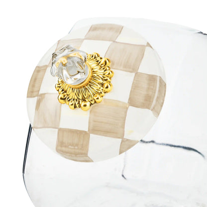 Cookie Jar with Royal Check Lid