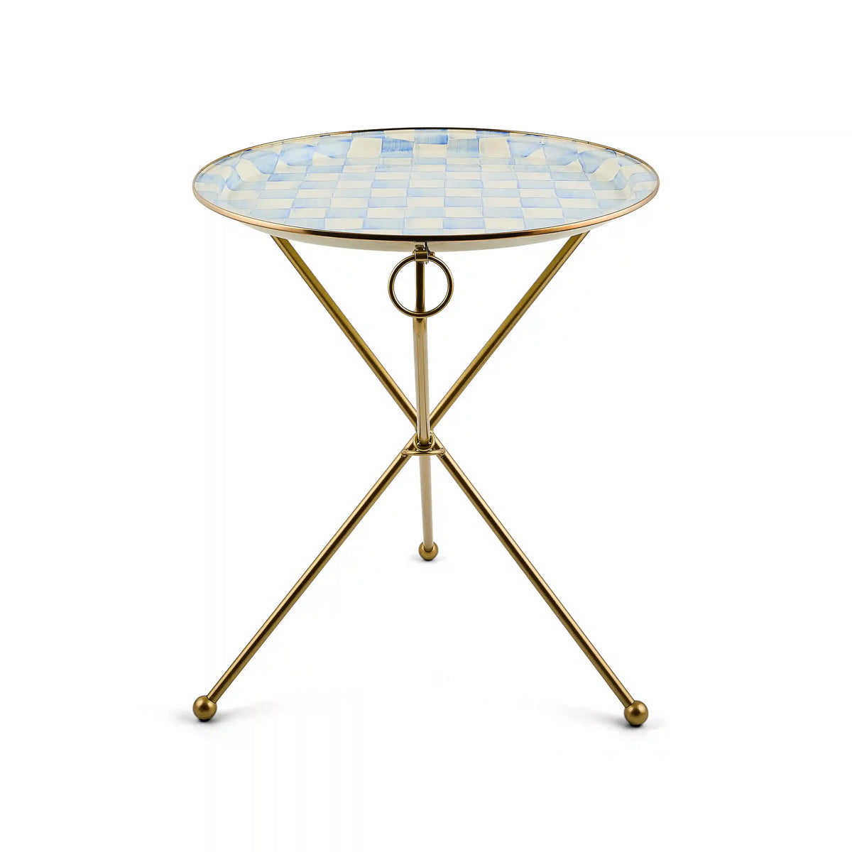 Courtly Check Enamel Tilt Accent Table