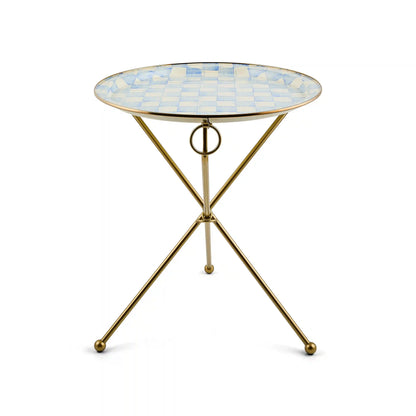 Sterling Check Enamel Tilt Accent Table