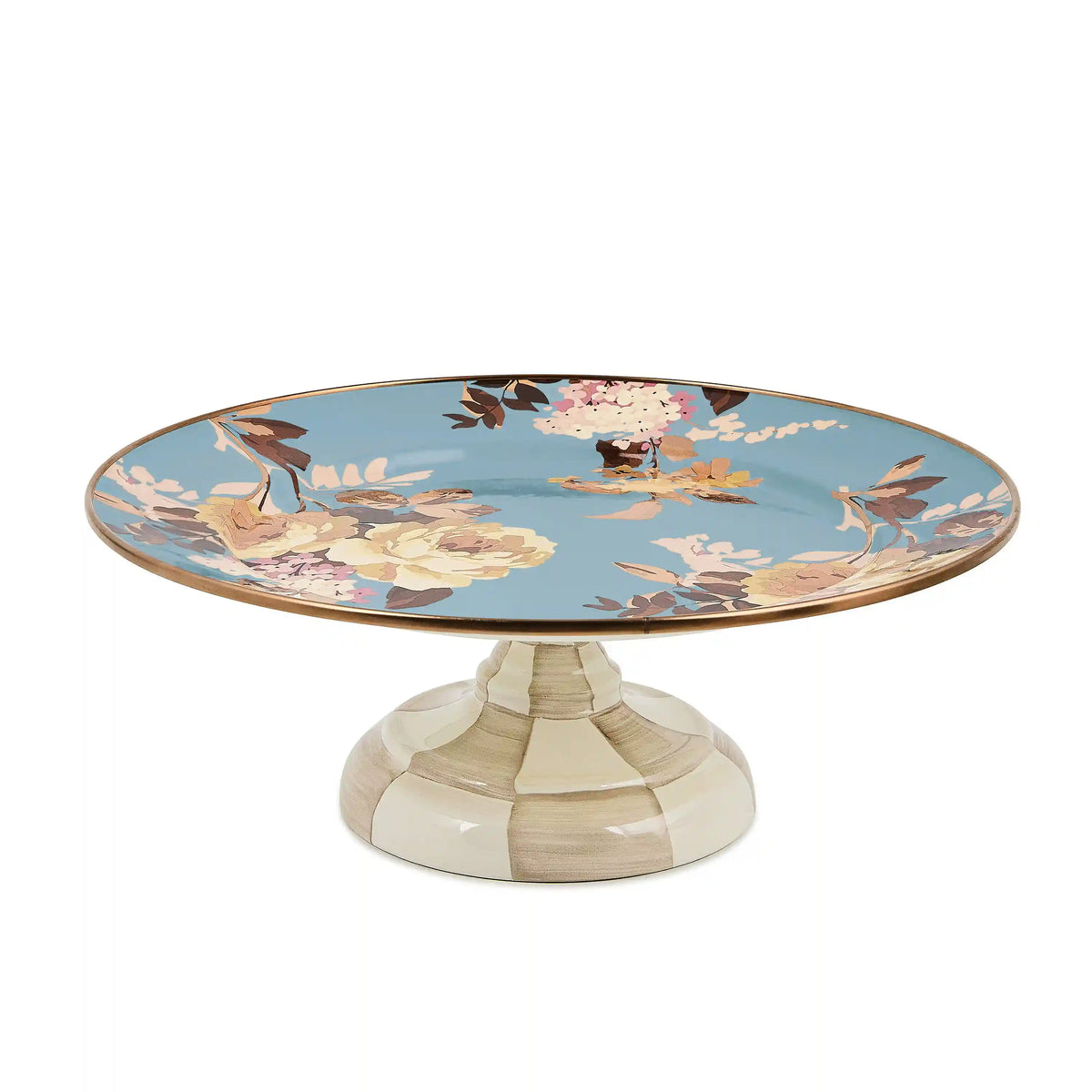White Flower Market Large Pedestal Platter
