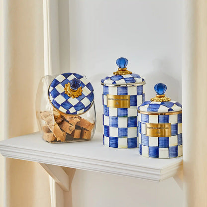 Cookie Jar with Sky Check Lid