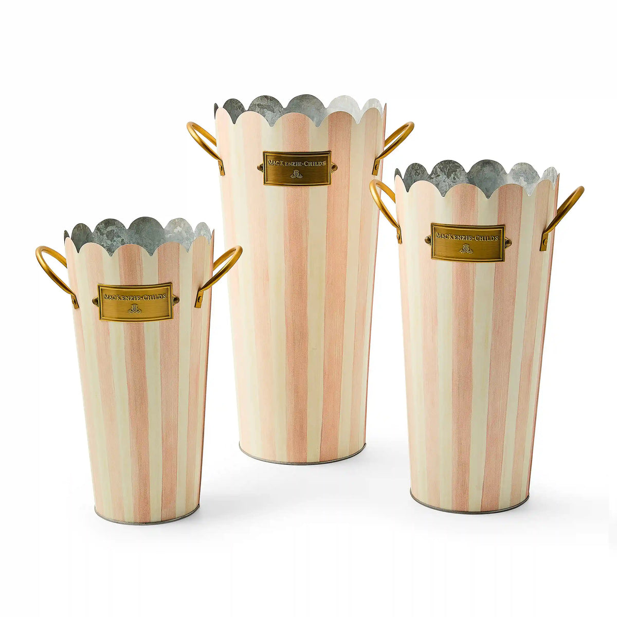 Spectator Galvanized Flower Buckets, Set of 3
