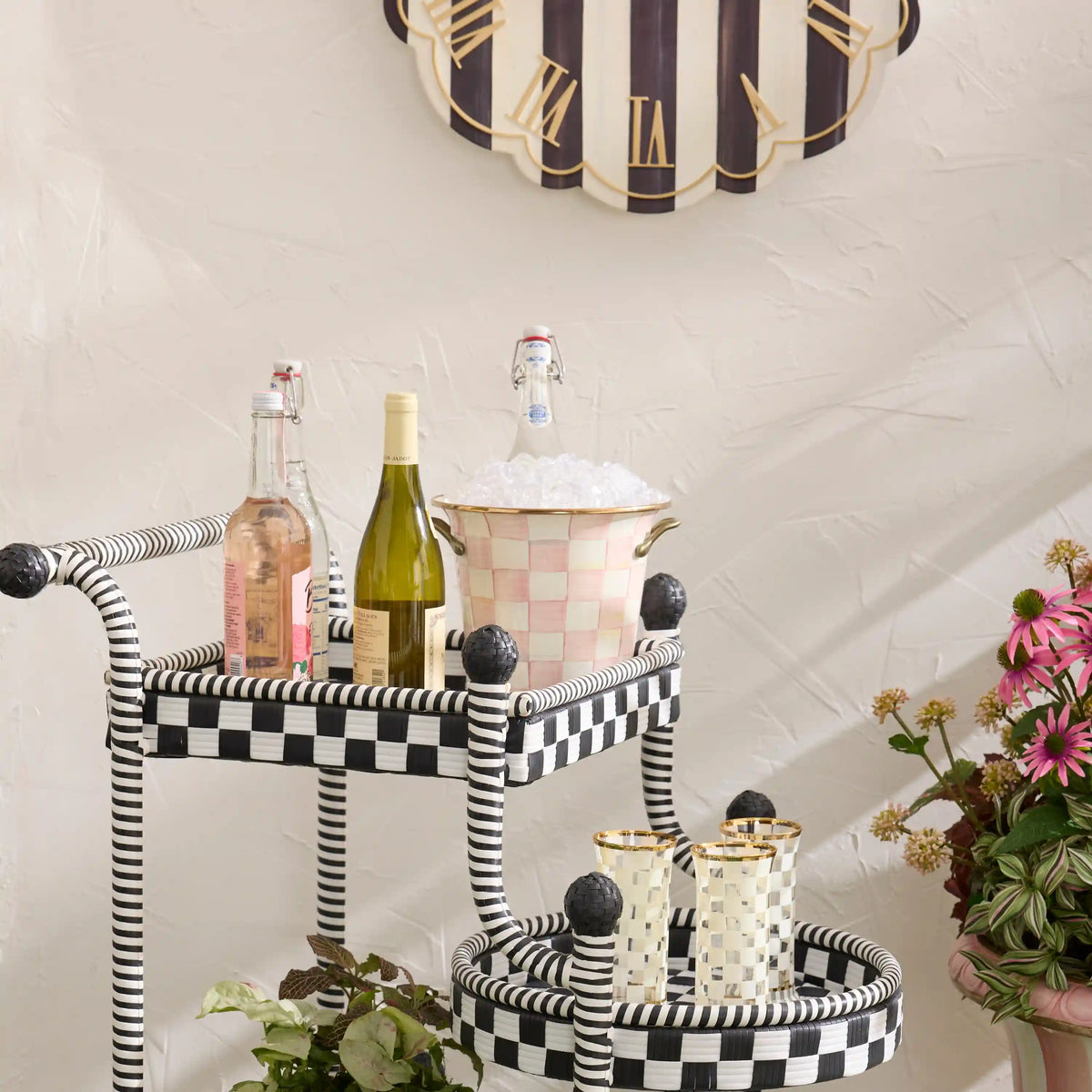 Mocha Check Wine Cooler