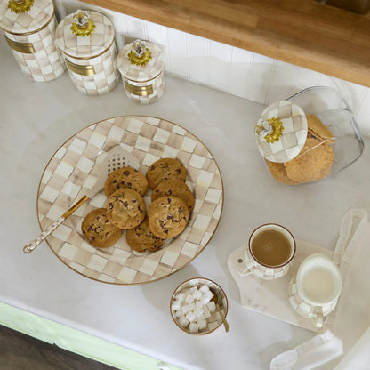 Violet Check Serving Platter