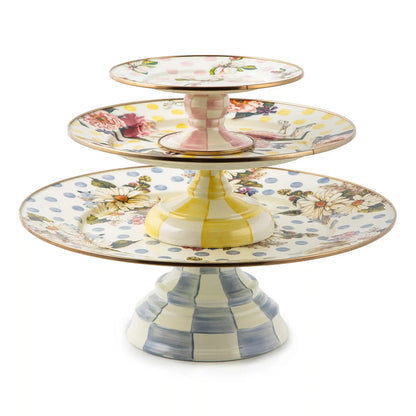 Wild Rose Brown Large Pedestal Platter