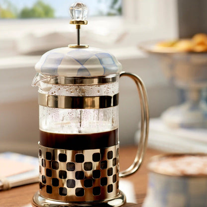 Violet Check French Press