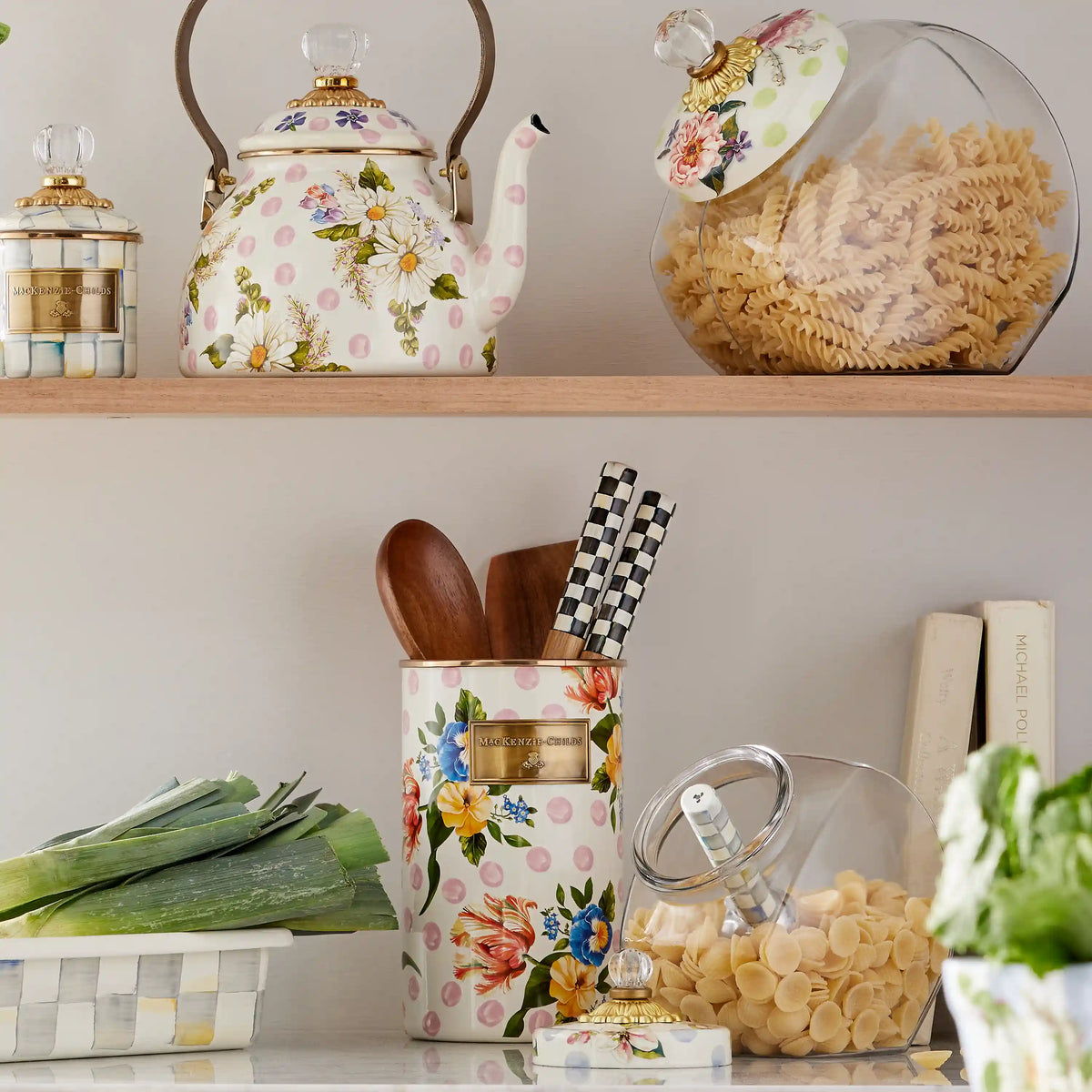 Rosy English Garden Utensil Holder