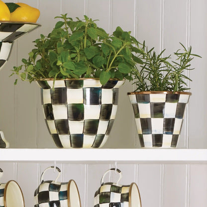 Emerald Check Large Flower Pot