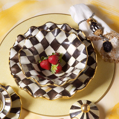 Courtly Check Ceramic Fluted Breakfast Bowl