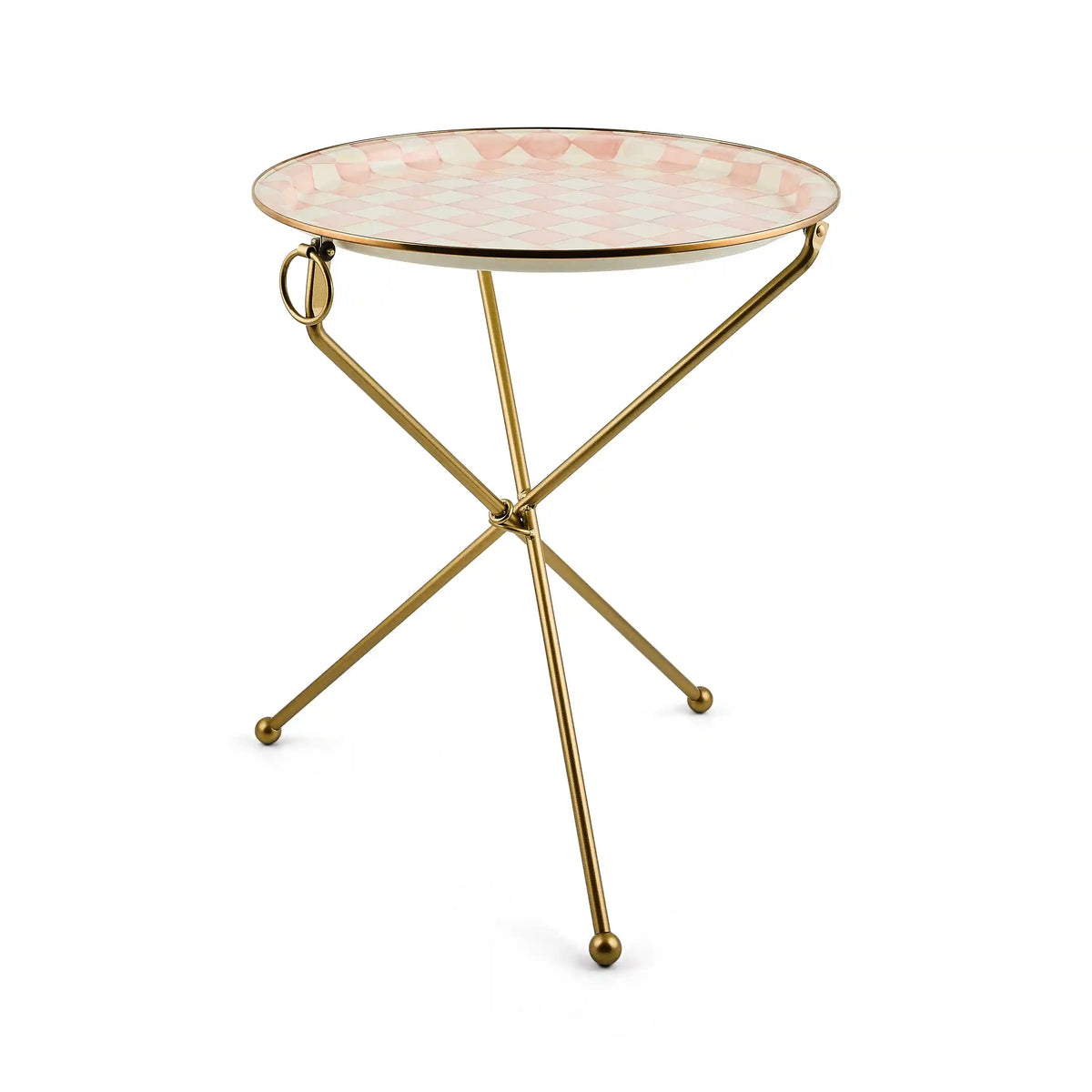 Sterling Check Enamel Tilt Accent Table