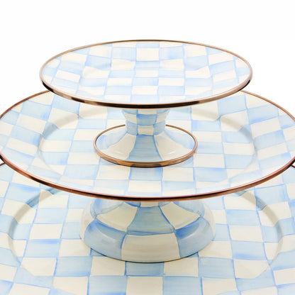 Violet Check Mini Pedestal Platter