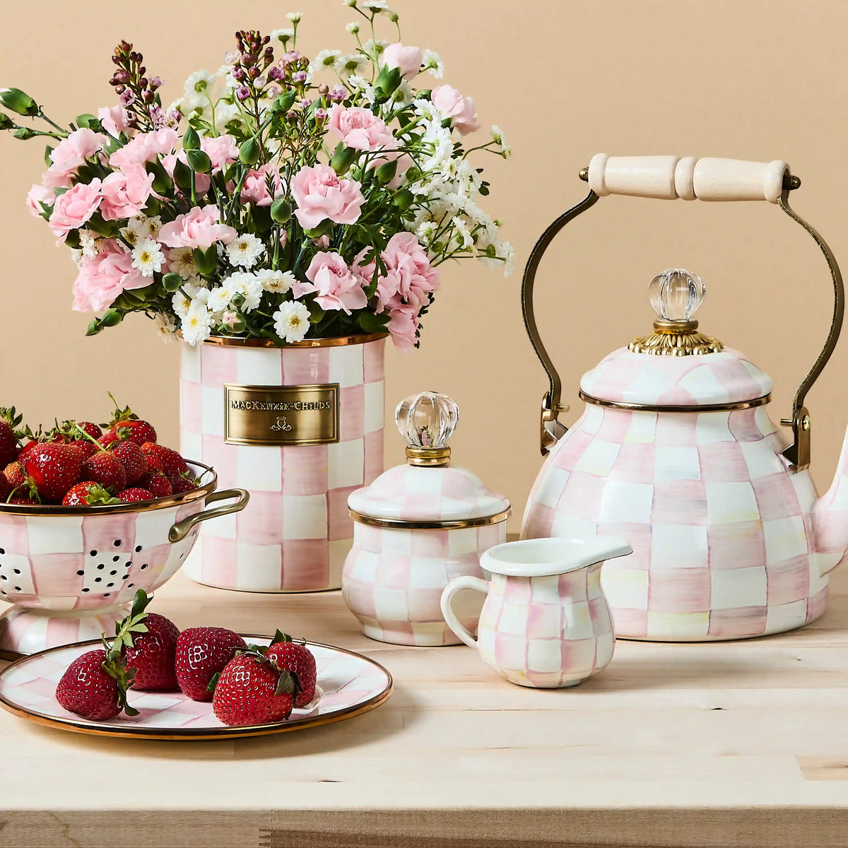 Sky Check Lidded Sugar Bowl