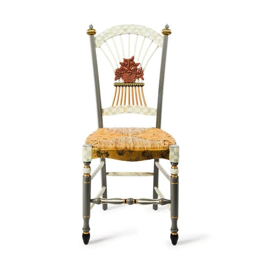 Sterling Check Flower Basket Side Chair