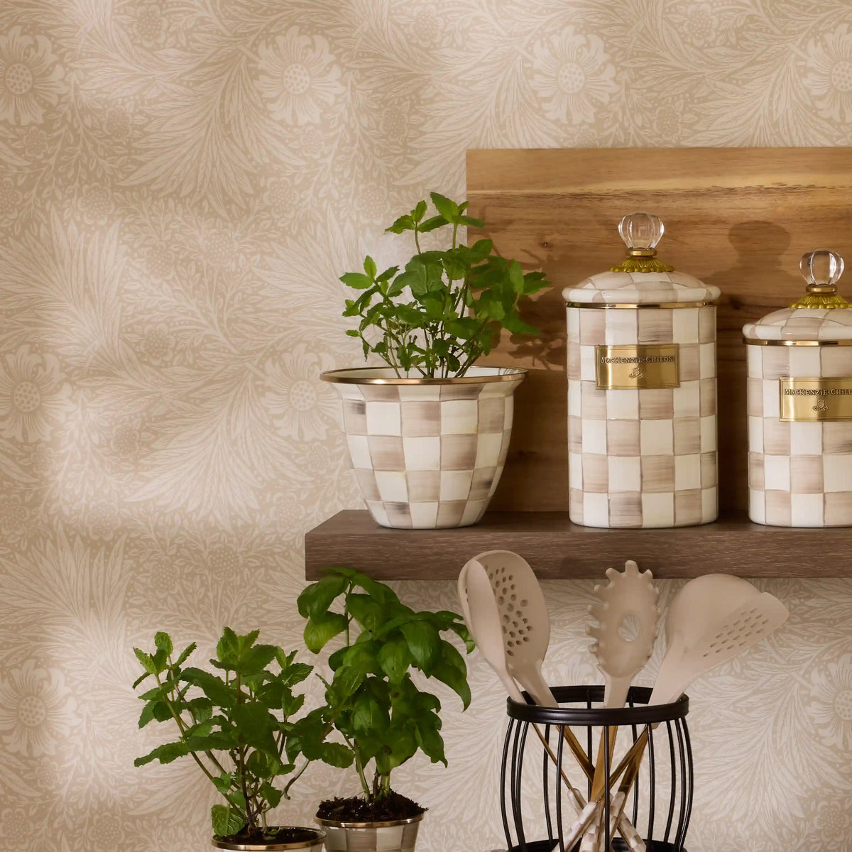 Emerald Check Large Flower Pot