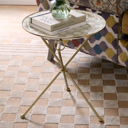 Courtly Check Enamel Tilt Accent Table