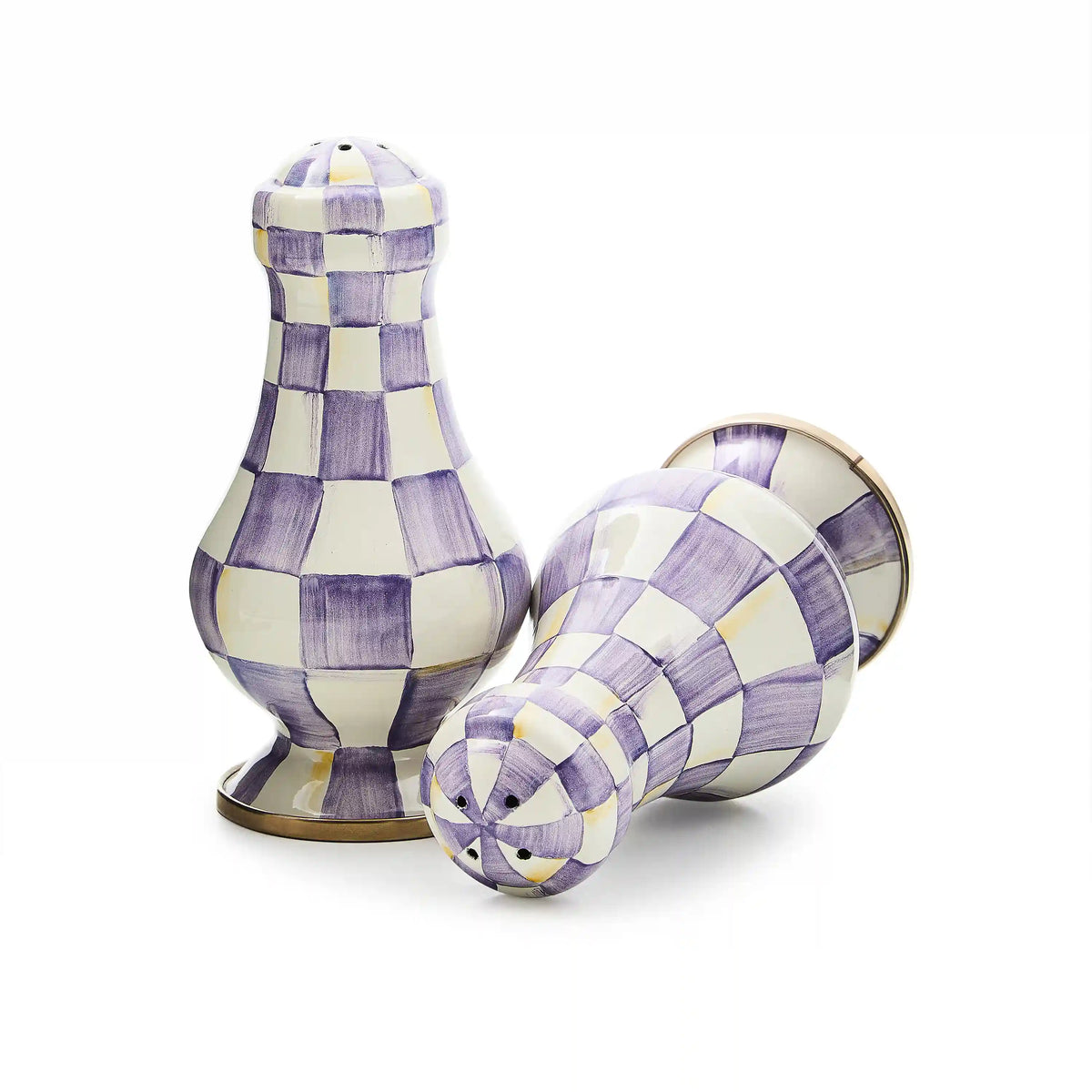 Emerald Check Salt & Pepper Shakers