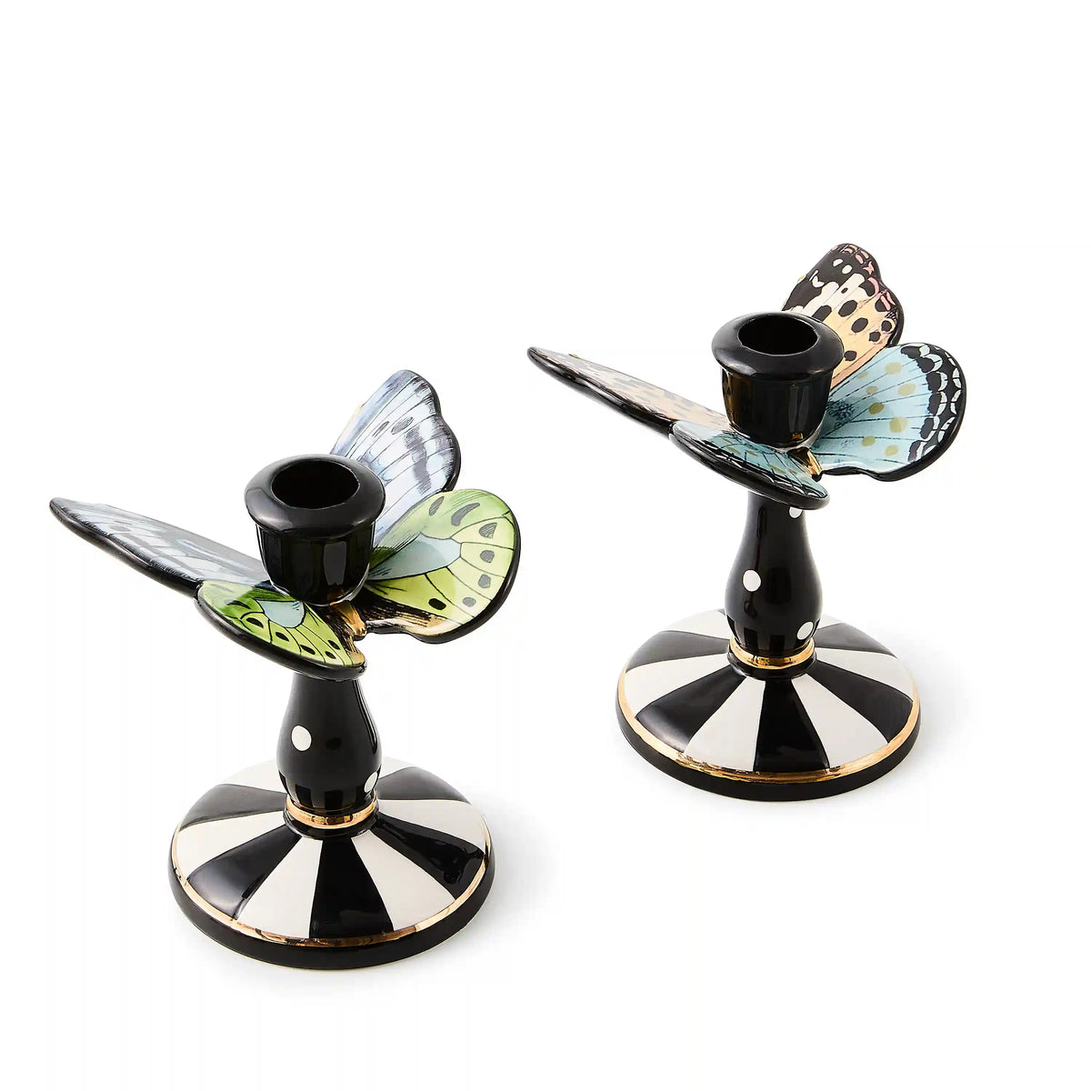 Courtly Check Butterfly Candle Holders, Set of 2