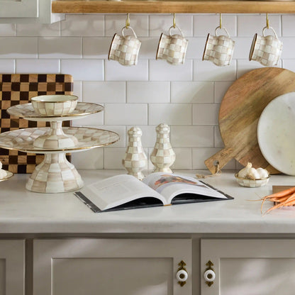 Sterling Check Salt & Pepper Shakers