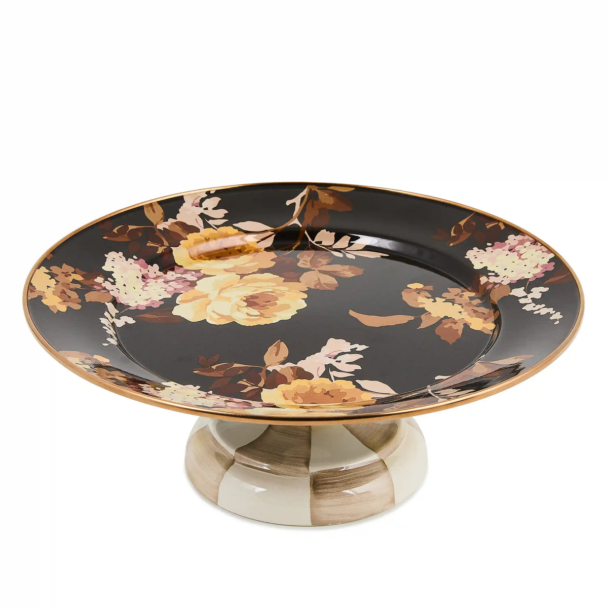 White Flower Market Small Pedestal Platter