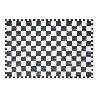 Courtly Checkered 5' x 7'6" Washable Rug