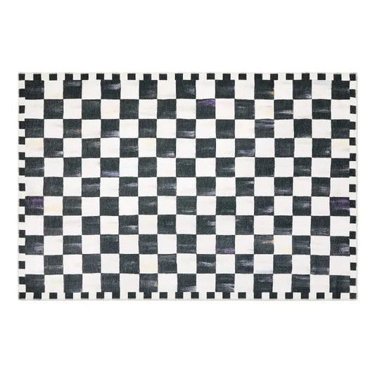 Courtly Checkered 5' x 7'6" Washable Rug