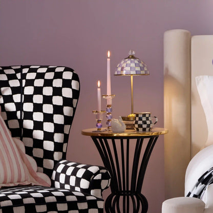 Rosy Check Large Glass Candlestick