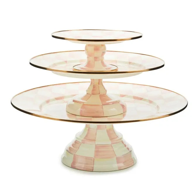 Rosy Check Mini Pedestal Platter