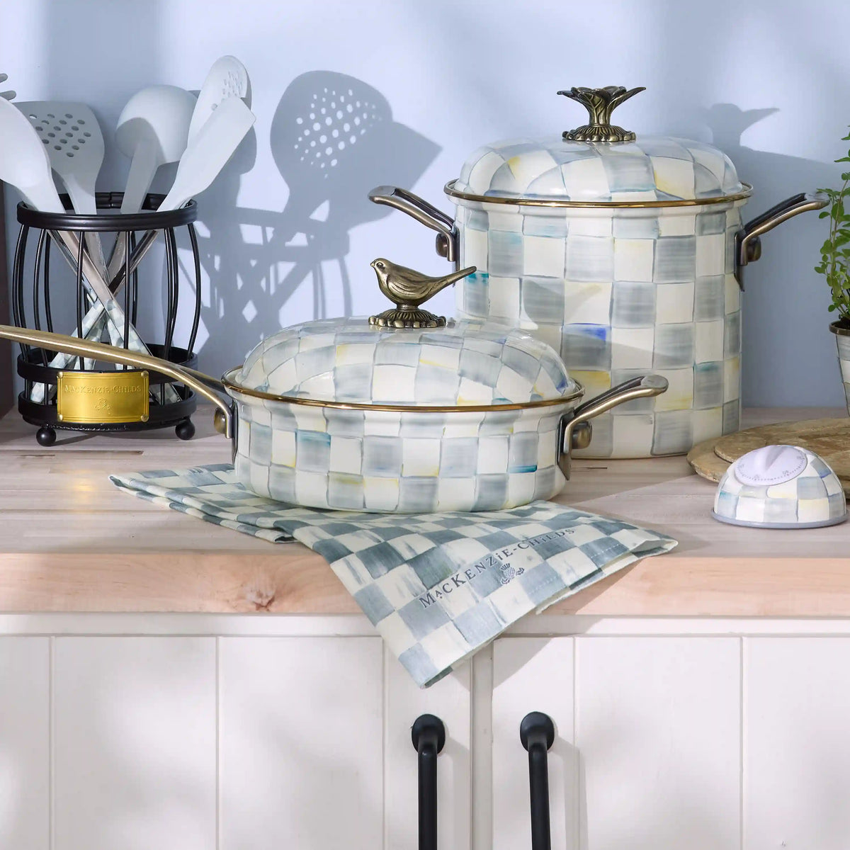 Violet Check Printed Dish Towel