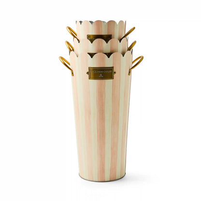 Courtly Stripe Flower Buckets, Set of 3