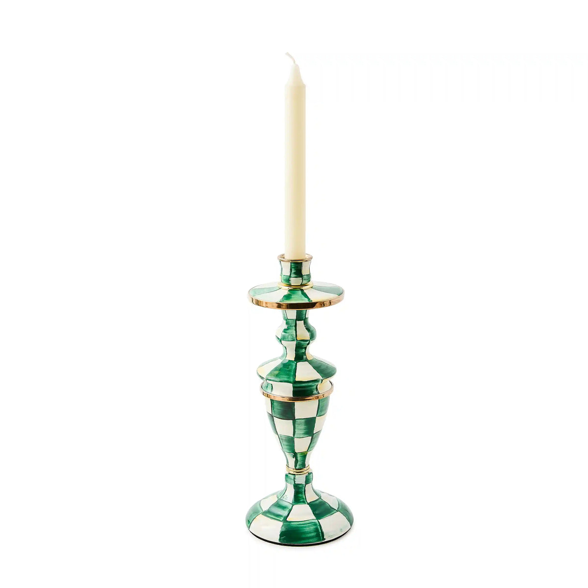 Violet Check Small Candlestick