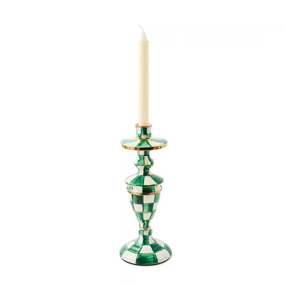 Violet Check Small Candlestick
