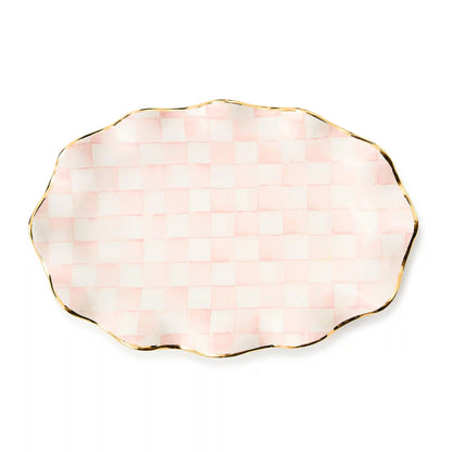 Rosy Check Ceramic Serving Platter
