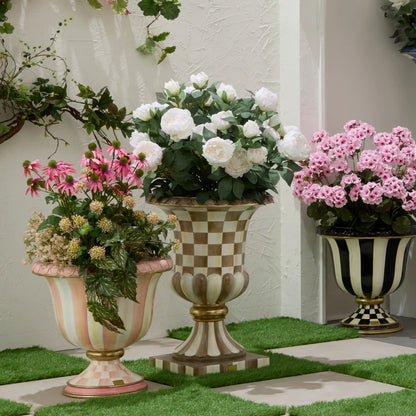 Royal Check Pedestal Urn