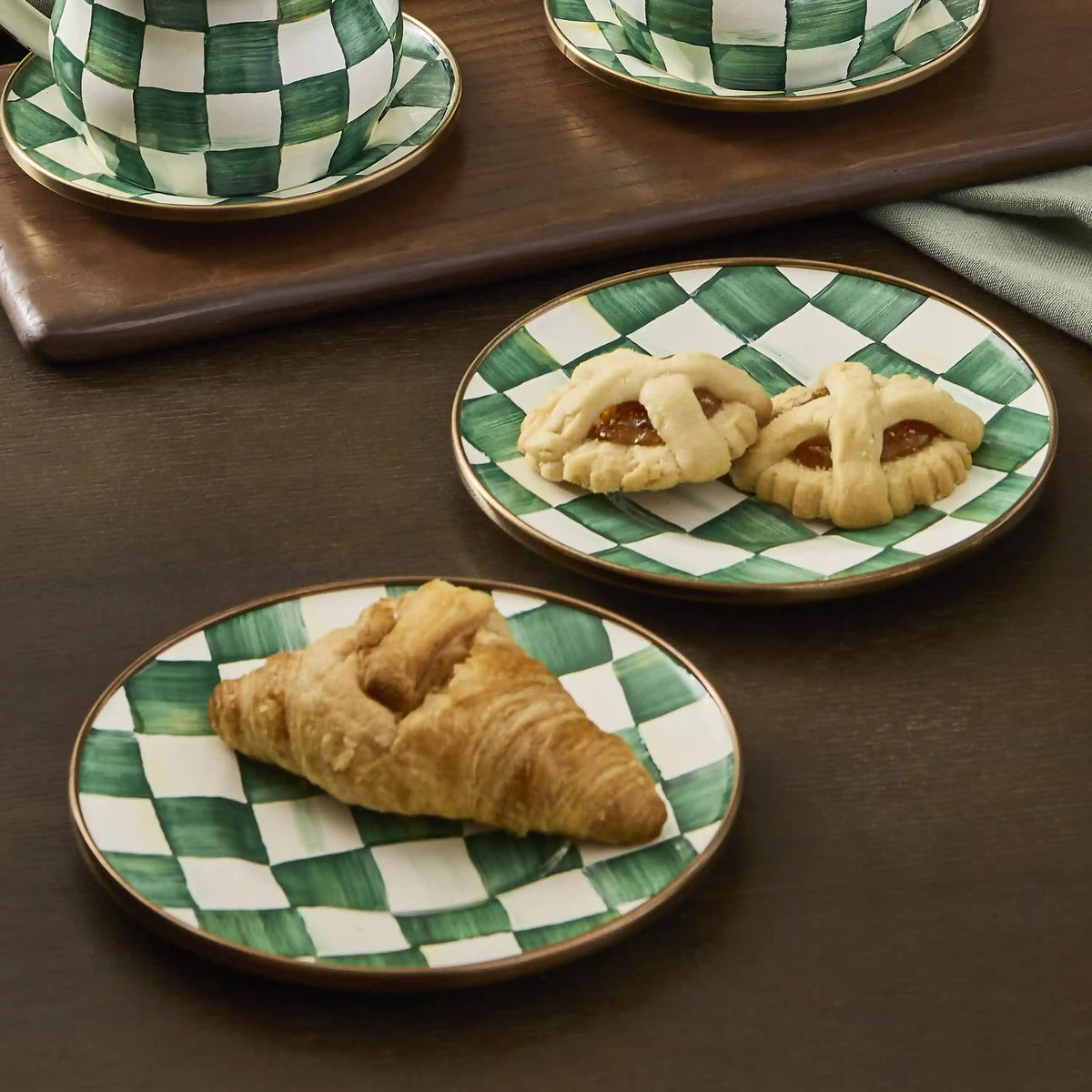 Rosy Check Appetizer Plates, Set of 4