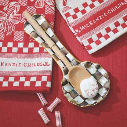 Sterling Check Ceramic Spoon Rest