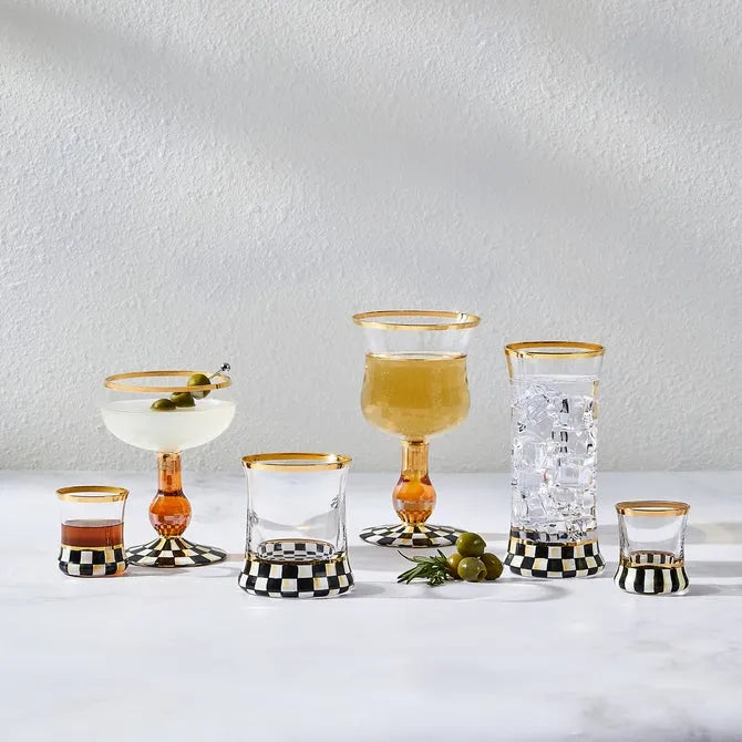 Courtly Check Wine Glass