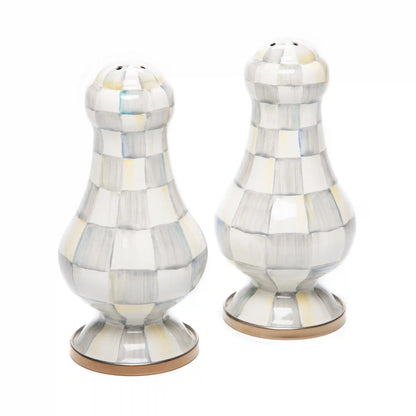 Mocha Check Salt & Pepper Shakers