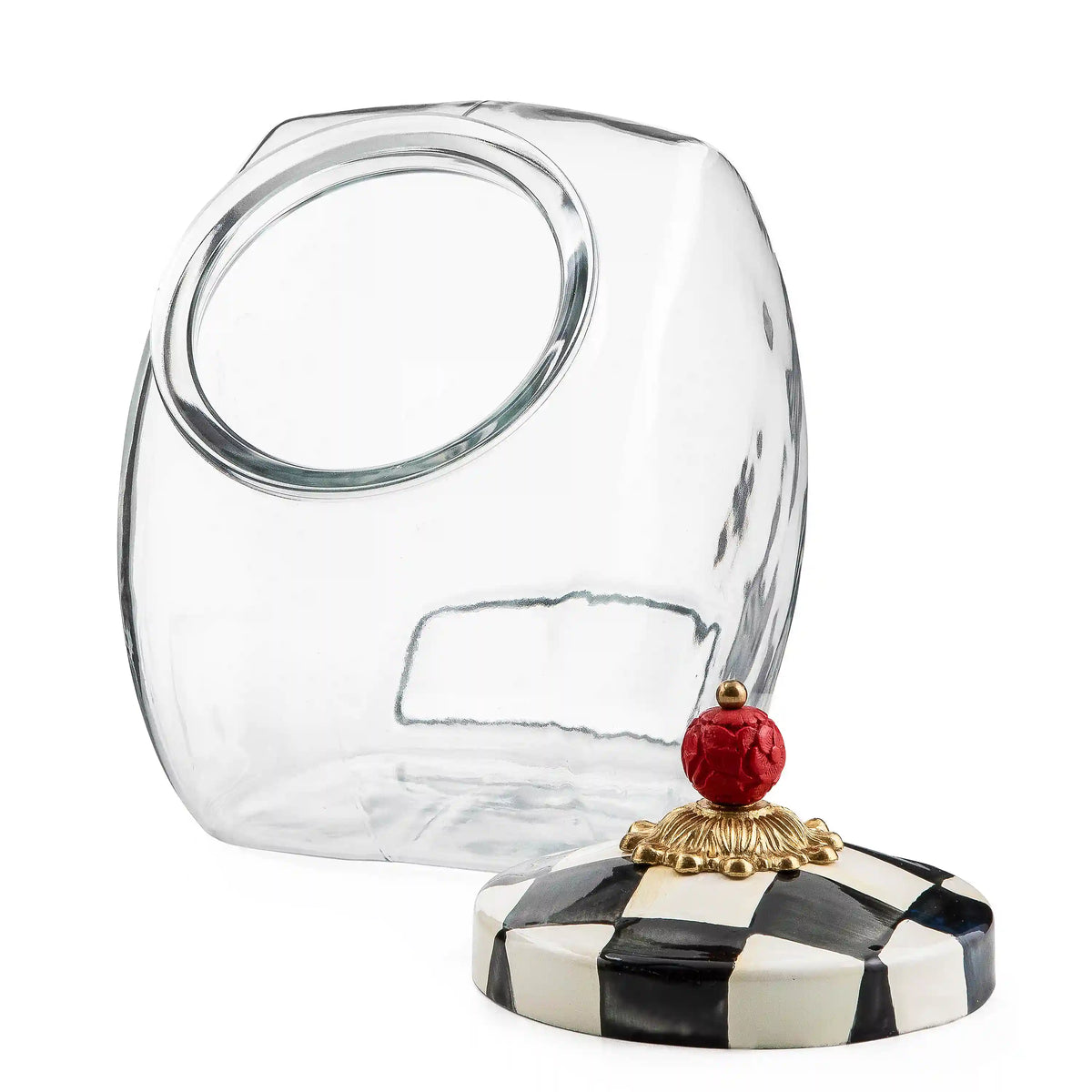 Cookie Jar with Mocha Check Lid