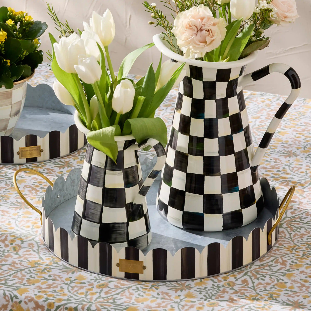 Spectator Galvanized Serving Trays, Set of 2