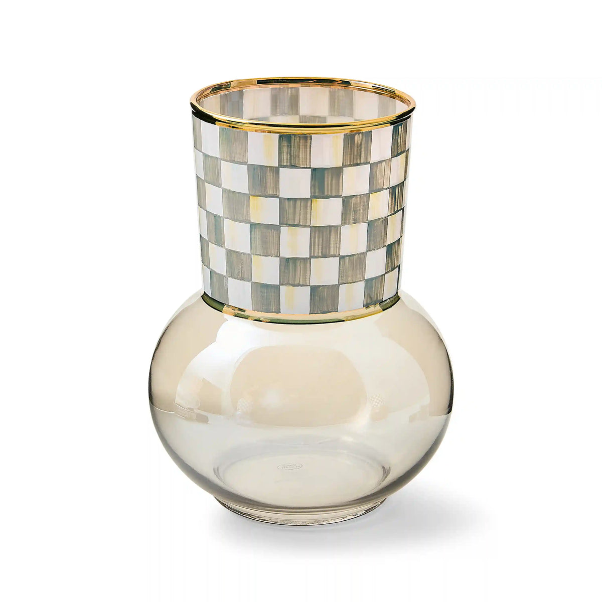 Rosy Check Glass Vase