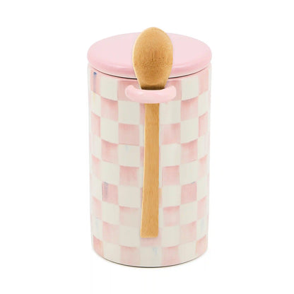 Rosy Check Farmhouse Canisters, Set of 2