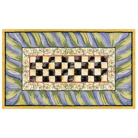 Courtly Check Purple & Green 3' x 5' Washable Rug