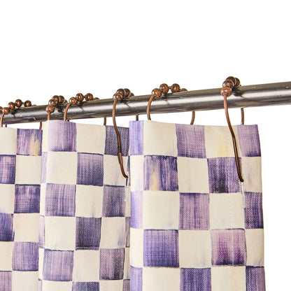 Mocha Check Shower Curtain