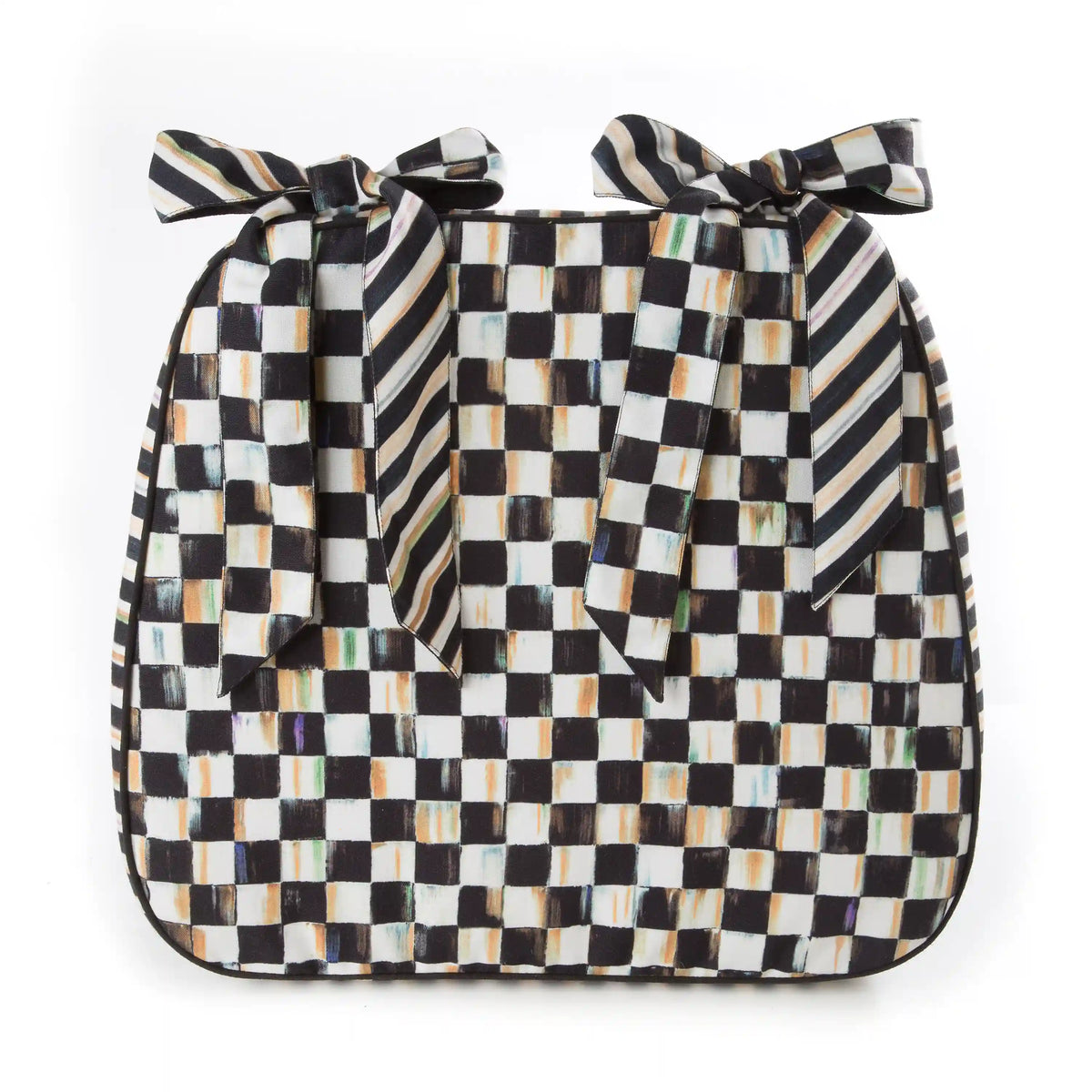 Mocha Check Chair Cushion