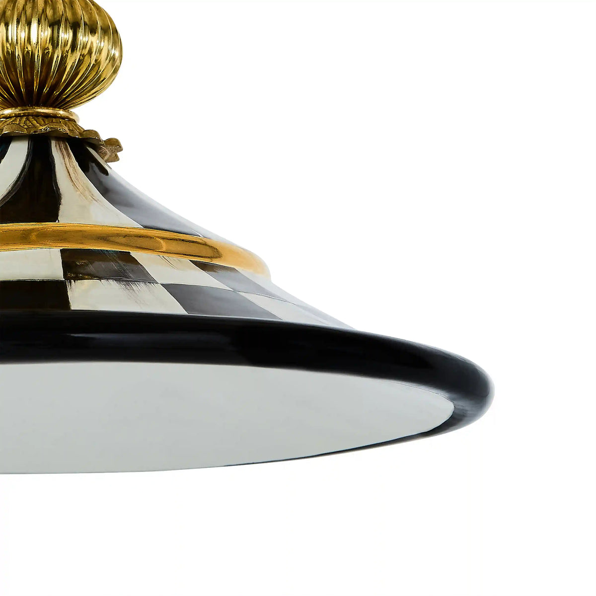 Sterling Check Flared Ceramic Pendant Lamp