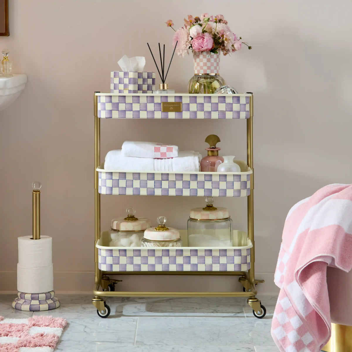 Courtly Check 2-Tier Kitchen Cart
