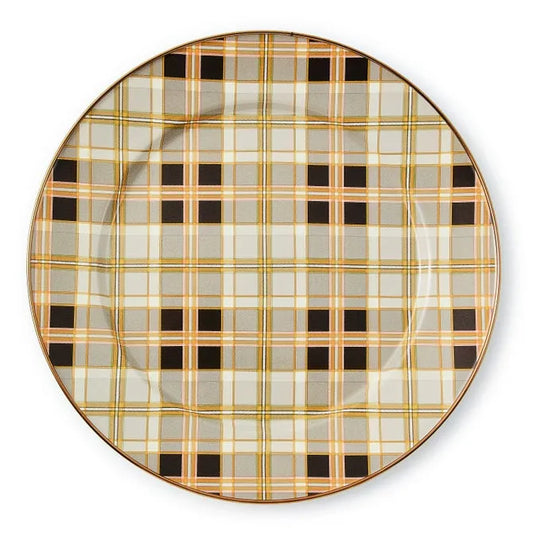 Tartan Mocha Charger Plate