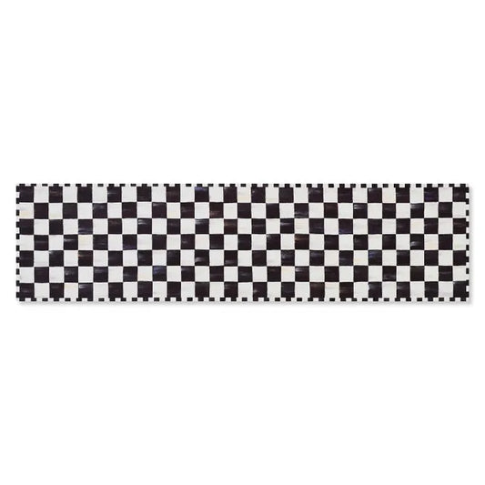 Courtly Checkered 2'6" x 10' Washable Runner